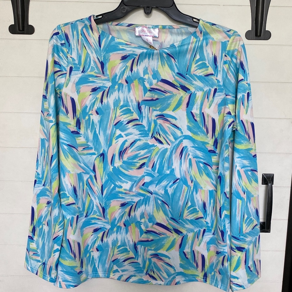 Stella Parker Tidal Teal Long Sleeve Sun Shirt Small NWT